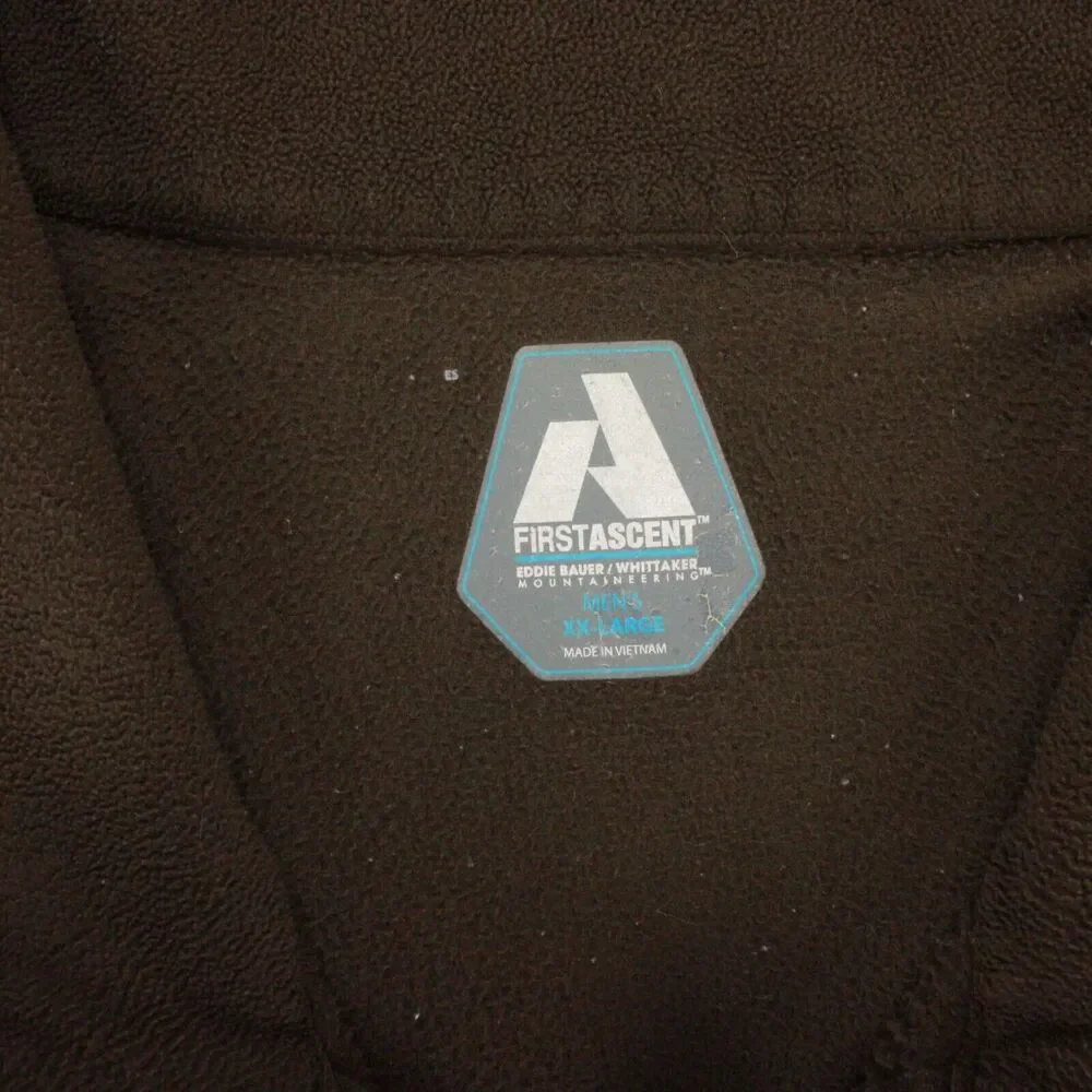 Eddie Bauer First Ascent Mens XXL Brown Fleece Quarter Zip Pullover - Picture 3 of 9